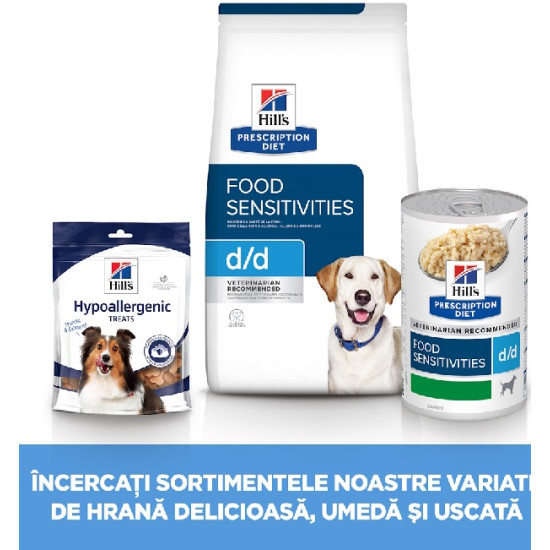 Hill’s Prescription Diet Canine d/d Duck & Rice – Hrană Uscată Hipoalergenică pentru Câini, 4 kg